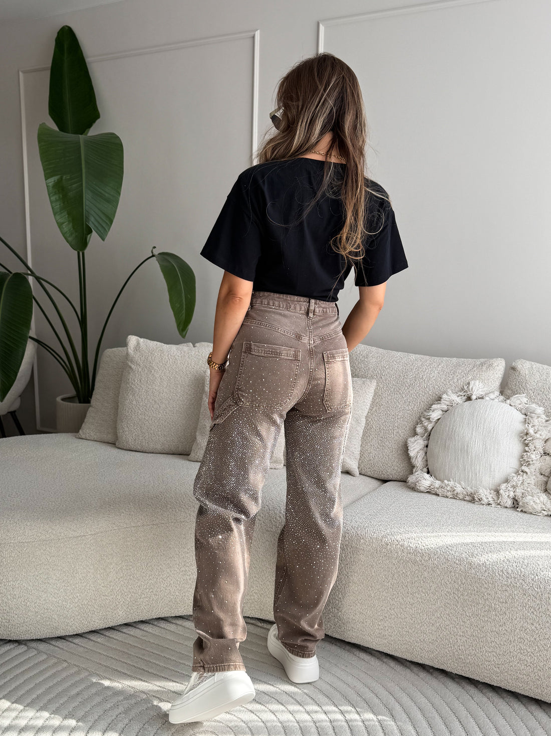 Rose | Crystal Jeans Brown Barrel
