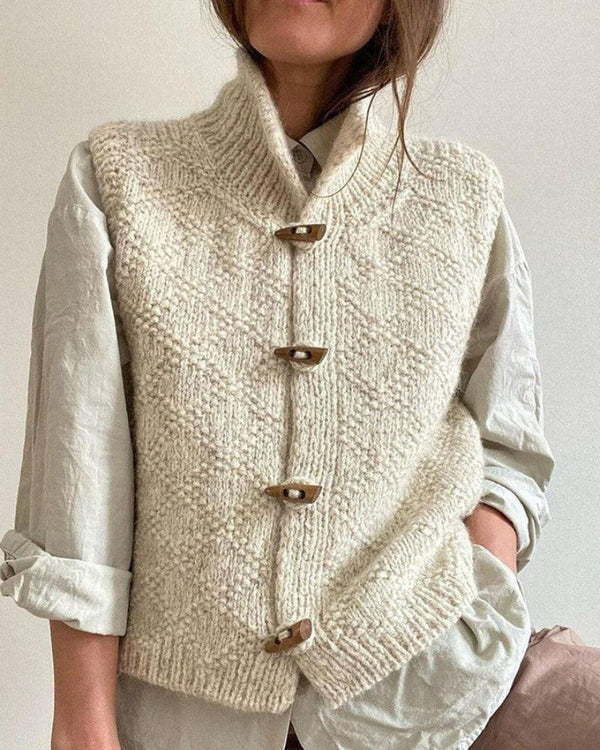 Josine Gebreid Mouwloos Vest – Warm, Stijlvol & Veelzijdig