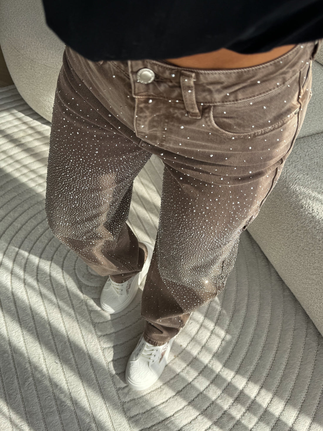 Rose | Crystal Jeans Brown Barrel