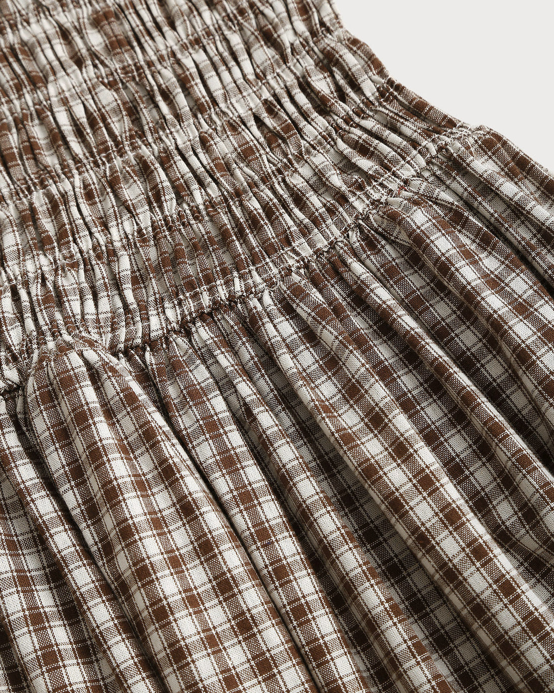 Janine | Midi Jurk met Ruitprint & Pofmouwen